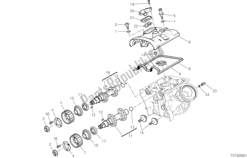 Todas las partes para Culata Vertical - Sincronización de Ducati Multistrada 950 Touring Thailand 2017